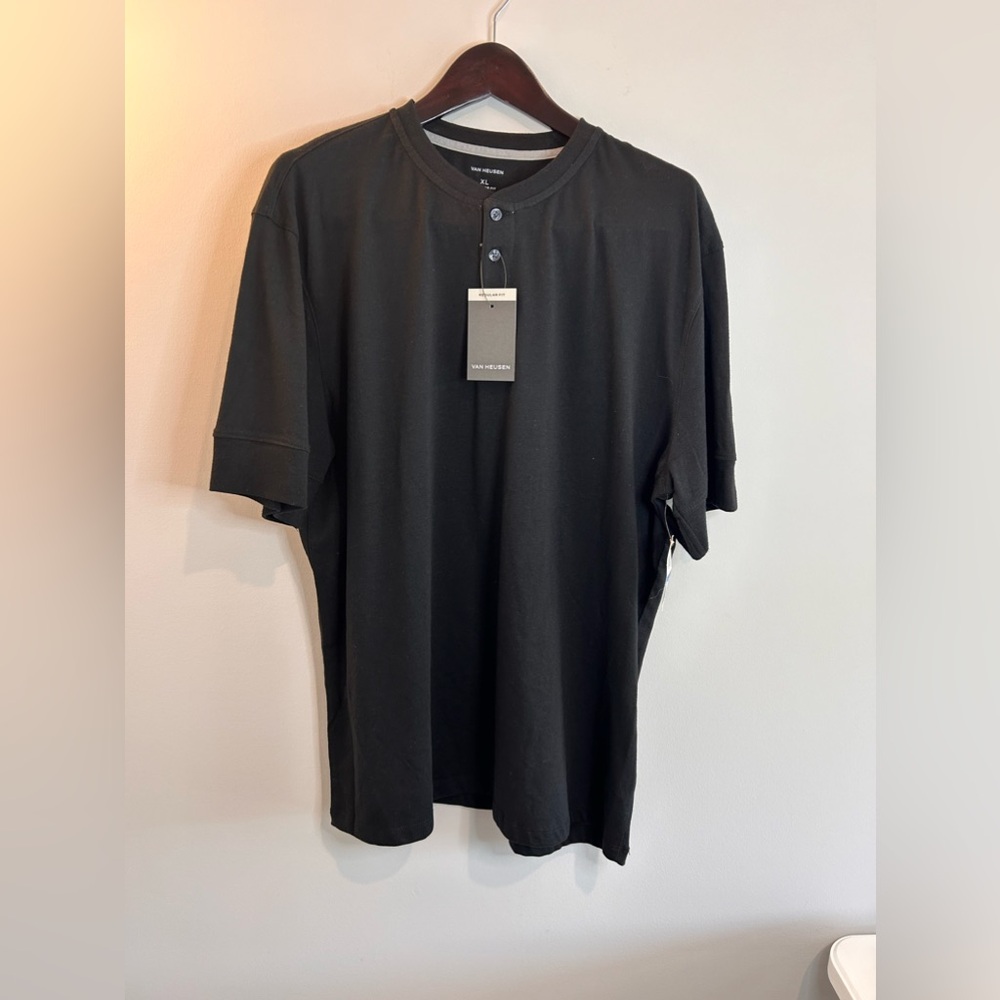 Van Heusen Crew Long Sleeve XL Regular Fit Esntl Luxe Ss Henley NWT